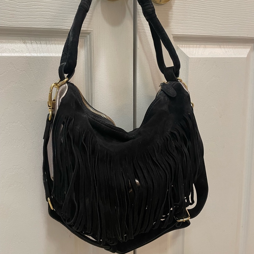 Katherine Kwei Suede Metallic Handbag